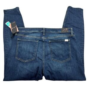 Seven7 Jen7 Ankle Skinny Jeans Womens 14 Blue Dark Wash Stretch Denim Shaping